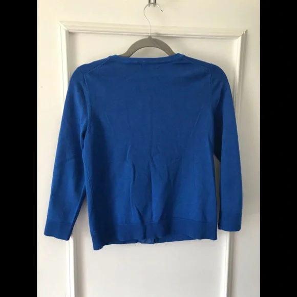 Premise 80’s Style Metal Rivet Closure Blue Nautical Cardigan Coastal Granny - Picture 15 of 16